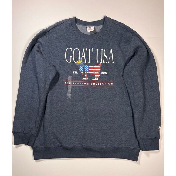 NEW! GOAT USA Freedom North Tyson Crewneck Lacrosse Navy Soft Sweatshirt Size XL - Picture 2 of 10
